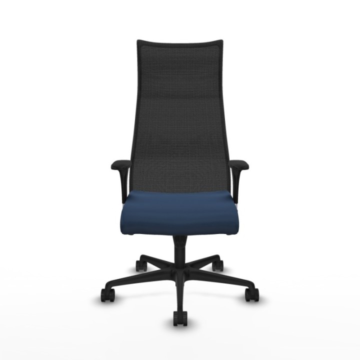 Albacete malla XL sincro malla negra similpiel azul marino brazos 1D base nailon ruedas 65mm nailon