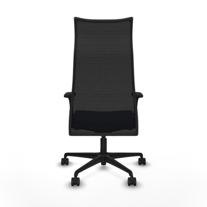 Albacete malla XL sincro malla negra similpiel azul marino brazos 1D base nailon ruedas 65mm nailon