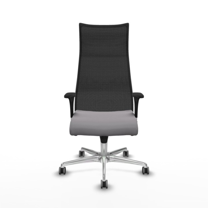 Albacete malla XL sincro malla negra similpiel gris brazos 1D base aluminio ruedas 65mm engomadas