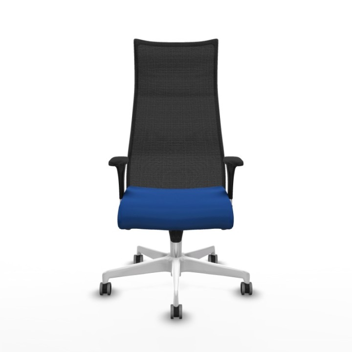 Albacete malla XL sincro malla negra similpiel azul brazos 1D base blanca ruedas 65mm engomadas