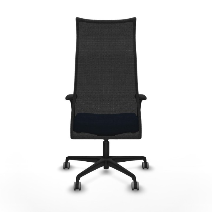 Albacete malla XL sincro malla negra similpiel azul brazos 1D base nailon ruedas 65mm engomadas