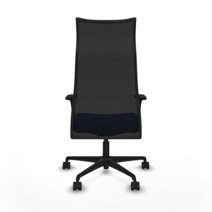 Albacete malla XL sincro malla negra similpiel azul brazos 1D base nailon ruedas 65mm nailon