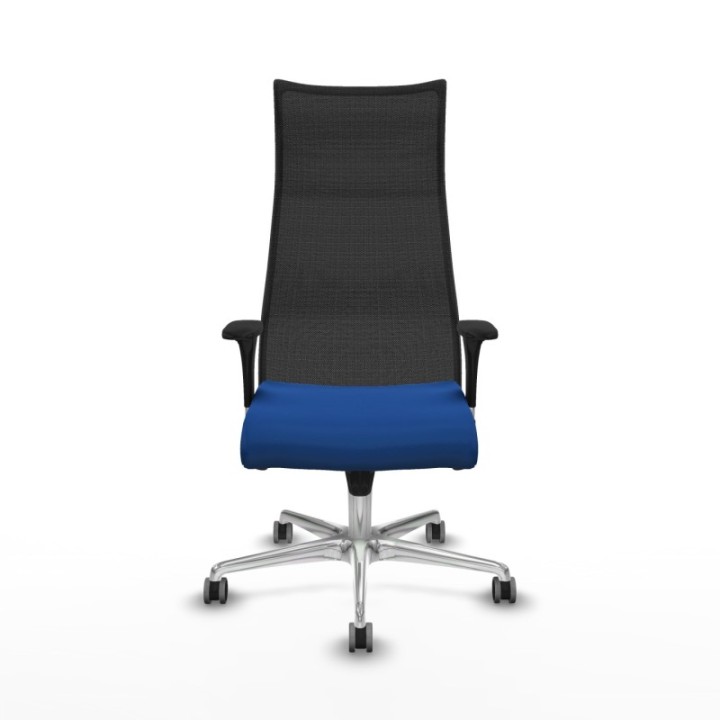 Albacete malla XL sincro malla negra similpiel azul brazos 1D base aluminio ruedas 65mm engomadas