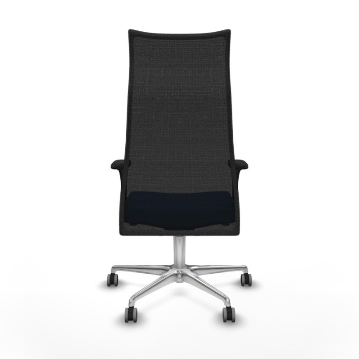 Albacete malla XL sincro malla negra similpiel azul brazos 1D base aluminio ruedas 65mm engomadas