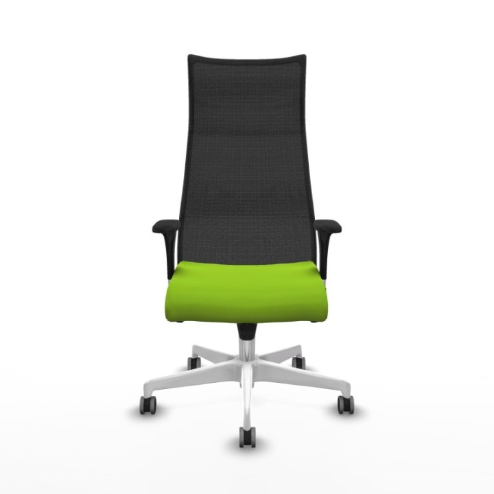 Albacete malla XL sincro malla negra similpiel pistacho brazos 1D base blanca ruedas 65mm engomadas