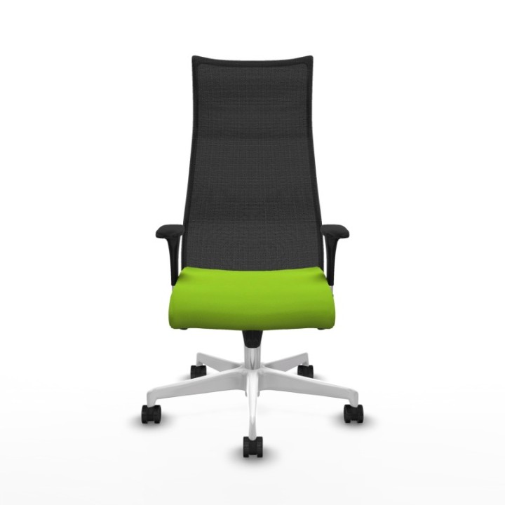 Albacete malla XL sincro malla negra similpiel pistacho brazos 1D base blanca ruedas 65mm nailon