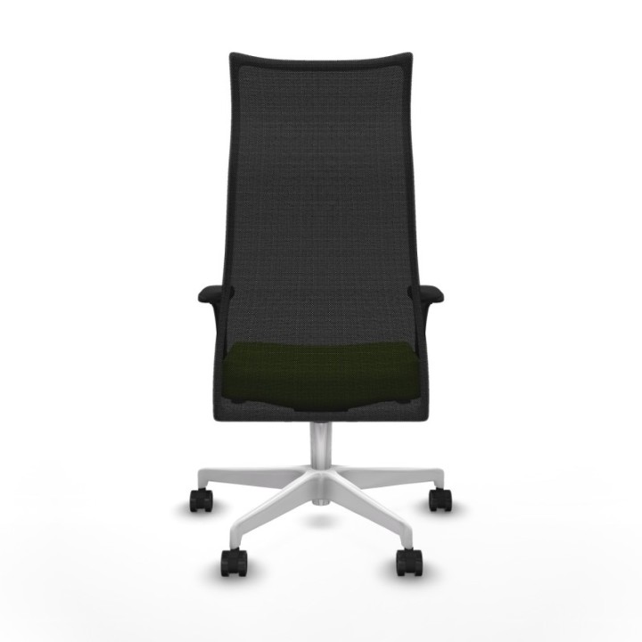 Albacete malla XL sincro malla negra similpiel pistacho brazos 1D base blanca ruedas 65mm nailon