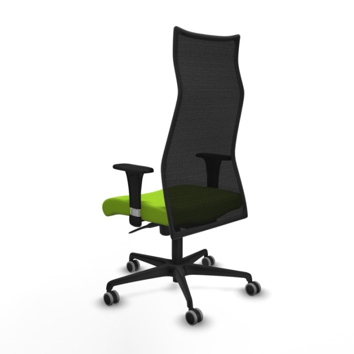 Albacete malla XL sincro malla negra similpiel pistacho brazos 1D base nailon ruedas 65mm engomadas