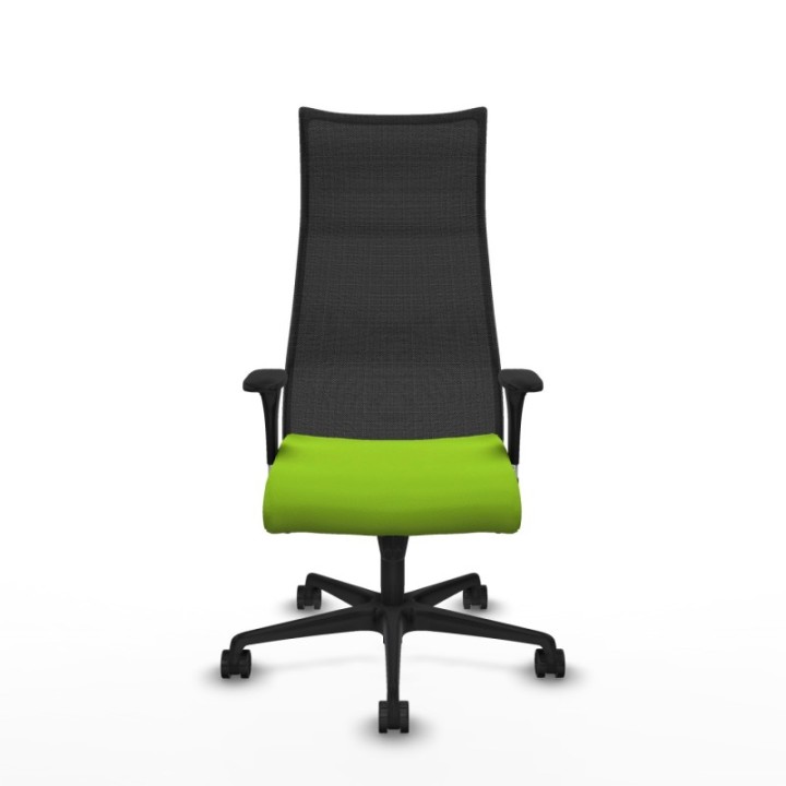 Albacete malla XL sincro malla negra similpiel pistacho brazos 1D base nailon ruedas 65mm nailon