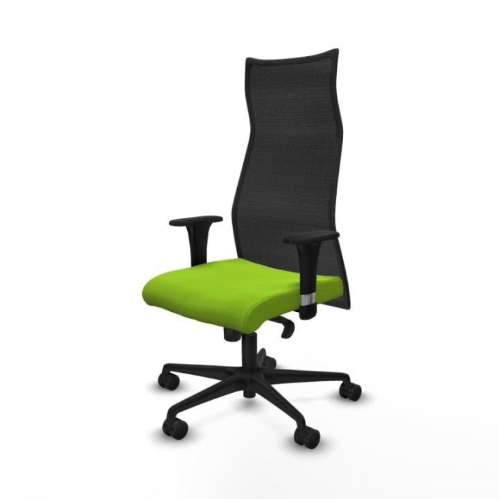 Albacete malla XL sincro malla negra similpiel pistacho brazos 1D base nailon ruedas 65mm nailon