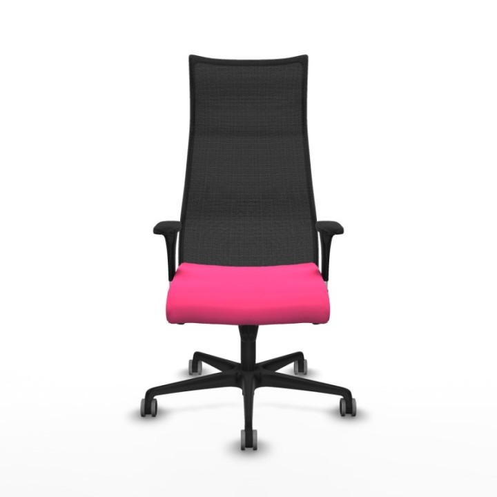 Albacete malla XL sincro malla negra similpiel rosa brazos 1D base nailon ruedas 65mm engomadas