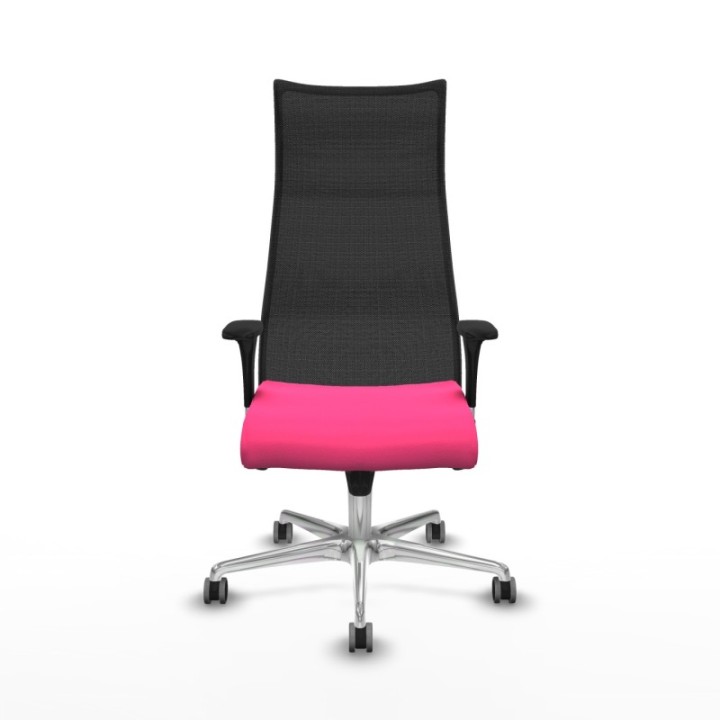 Albacete malla XL sincro malla negra similpiel rosa brazos 1D base aluminio ruedas 65mm engomadas