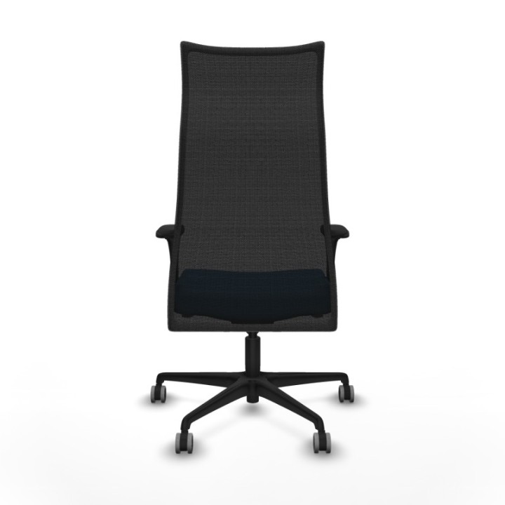 Albacete malla XL sincro malla negra similpiel azul claro brazos 1D base nailon ruedas 65mm engomadas