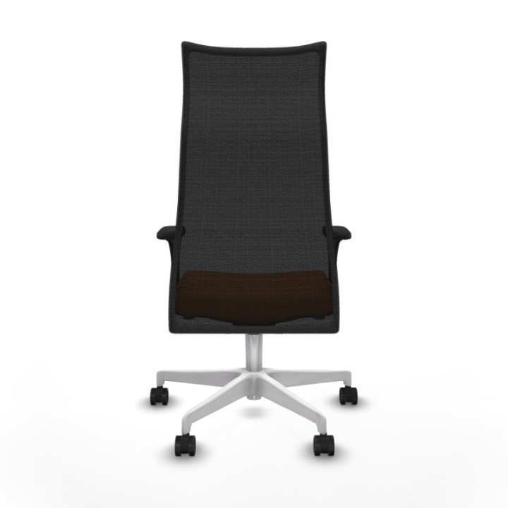 Albacete malla XL sincro malla negra similpiel naranja brazos 1D base blanca ruedas 65mm nailon