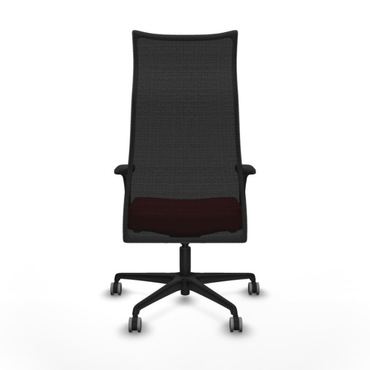 Albacete malla XL sincro malla negra similpiel rojo brazos 1D base nailon ruedas 65mm engomadas