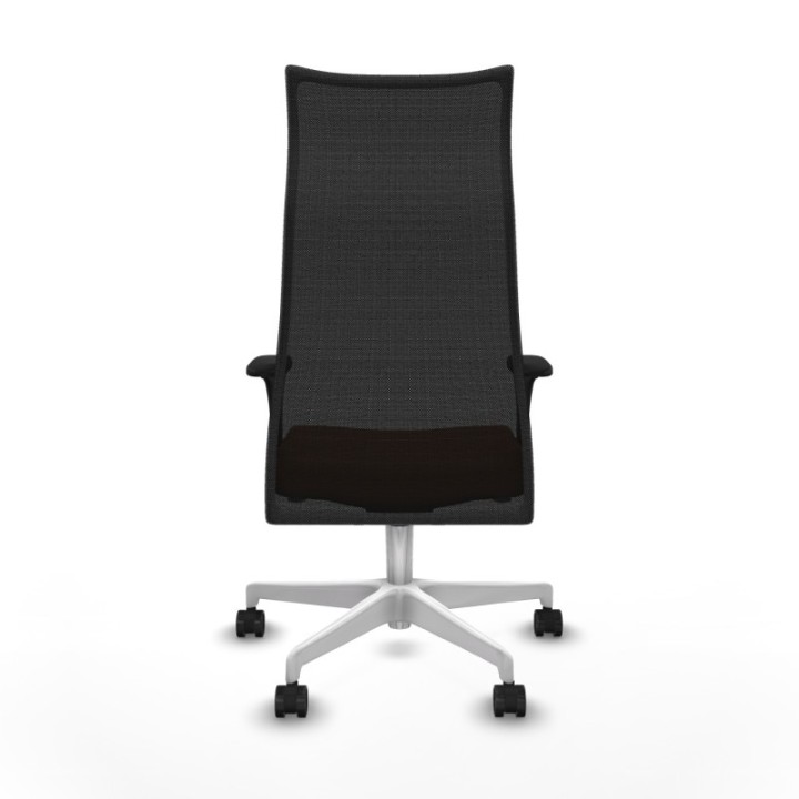 Albacete malla XL sincro malla negra similpiel marrón brazos 1D base blanca ruedas 65mm nailon