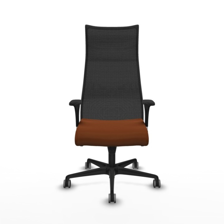 Albacete malla XL sincro malla negra similpiel marrón brazos 1D base nailon ruedas 65mm engomadas