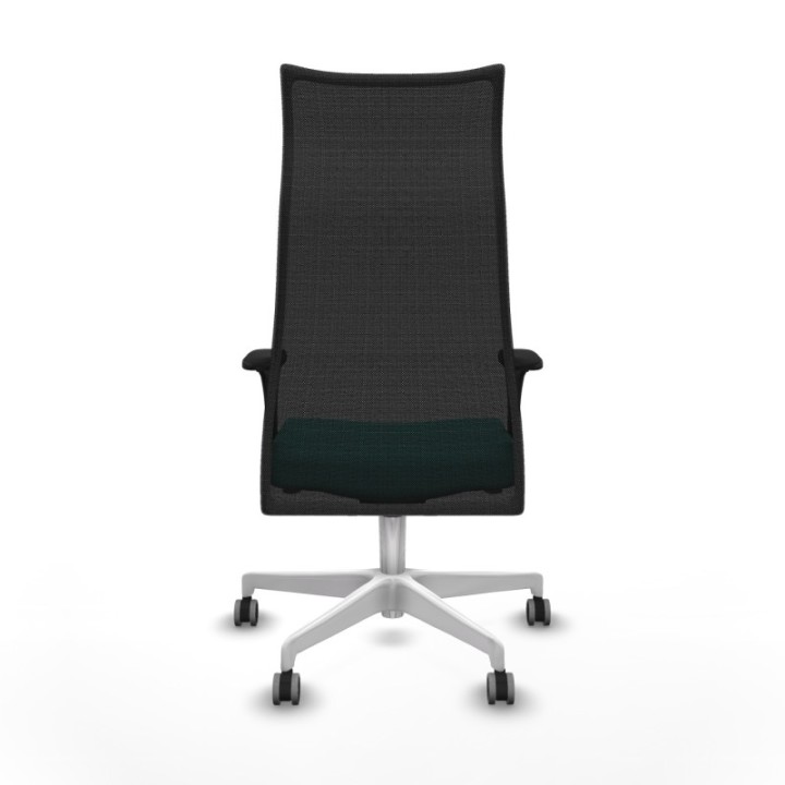 Albacete malla XL sincro malla negra similpiel turquesa brazos 1D base blanca ruedas 65mm engomadas