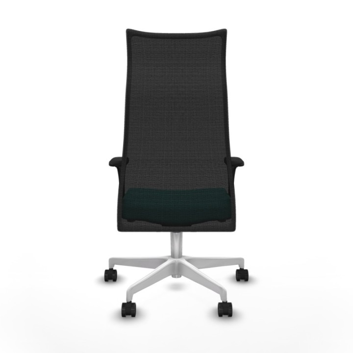 Albacete malla XL sincro malla negra similpiel turquesa brazos 1D base blanca ruedas 65mm nailon