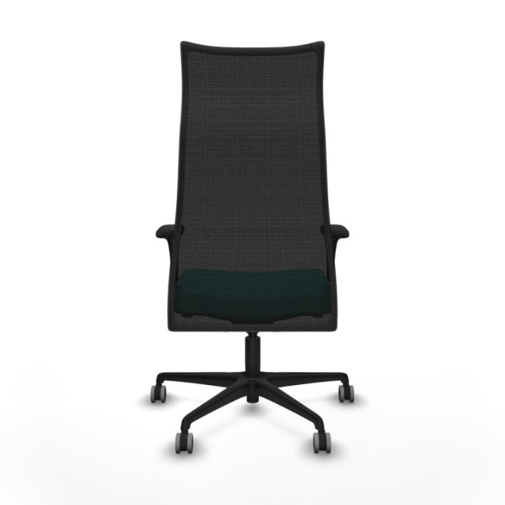 Albacete malla XL sincro malla negra similpiel turquesa brazos 1D base nailon ruedas 65mm engomadas