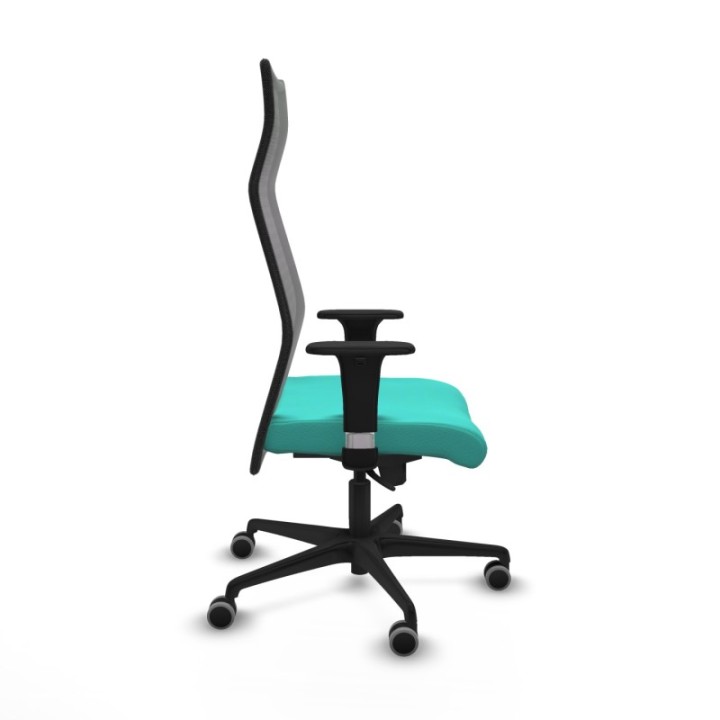 Albacete malla XL sincro malla negra similpiel turquesa brazos 1D base nailon ruedas 65mm engomadas