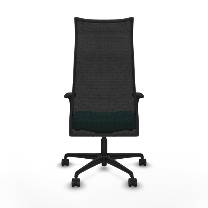 Albacete malla XL sincro malla negra similpiel turquesa brazos 1D base nailon ruedas 65mm nailon