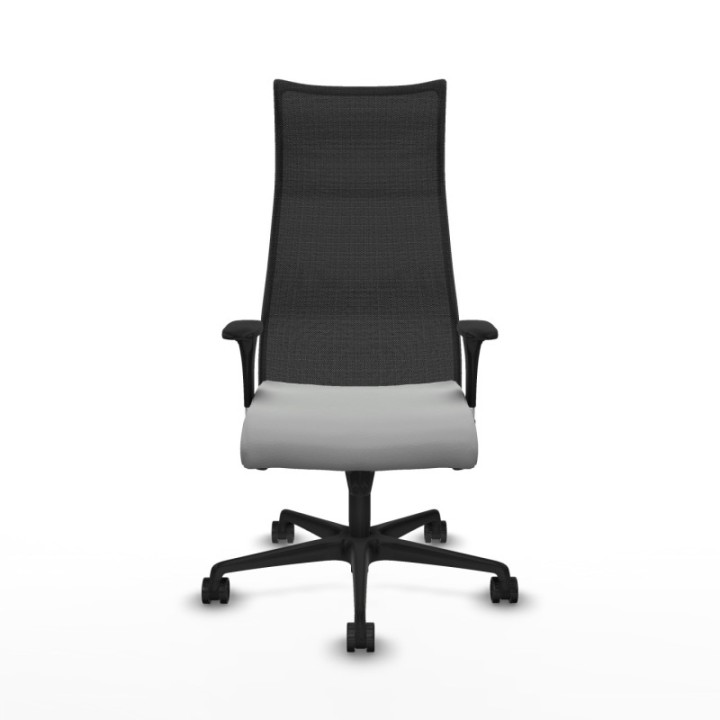 Albacete malla XL sincro malla negra similpiel gris claro brazos 1D base nailon ruedas 65mm nailon