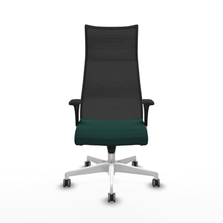 Albacete malla XL sincro malla negra similpiel verde botella brazos 1D base blanca ruedas 65mm engomadas