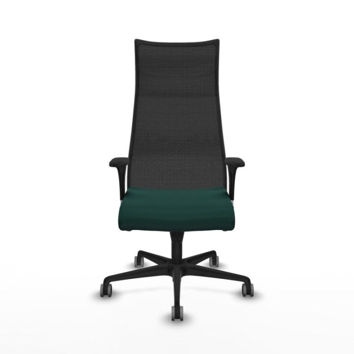 Albacete malla XL sincro malla negra similpiel verde botella brazos 1D base nailon ruedas 65mm engomadas