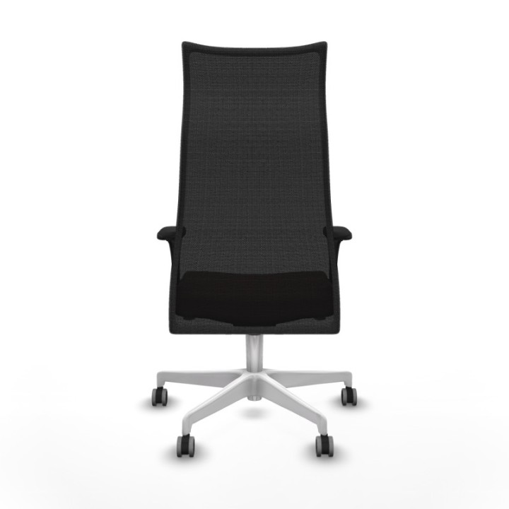 Albacete malla XL sincro malla negra similpiel marrón oscuro brazos 1D base blanca ruedas 65mm engomadas