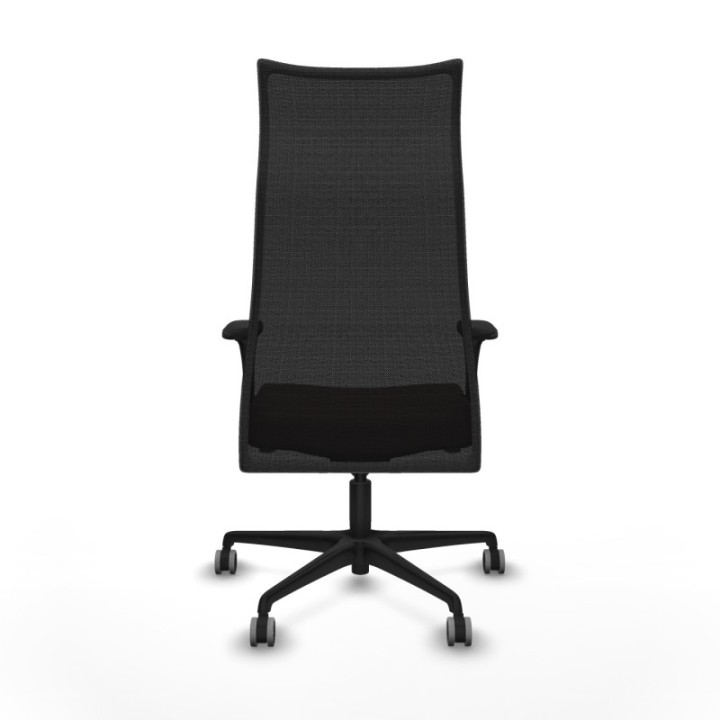 Albacete malla XL sincro malla negra similpiel marrón oscuro brazos 1D base nailon ruedas 65mm engomadas