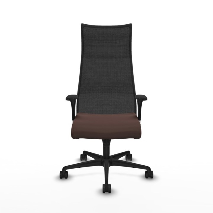 Albacete malla XL sincro malla negra similpiel marrón oscuro brazos 1D base nailon ruedas 65mm nailon