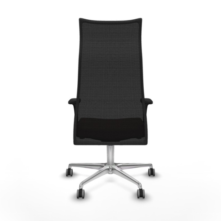 Albacete malla XL sincro malla negra similpiel marrón oscuro brazos 1D base aluminio ruedas 65mm engomadas