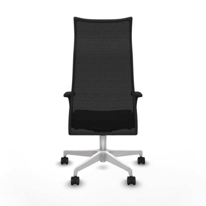 Albacete malla XL sincro malla negra similpiel gris oscuro brazos 1D base blanca ruedas 65mm nailon