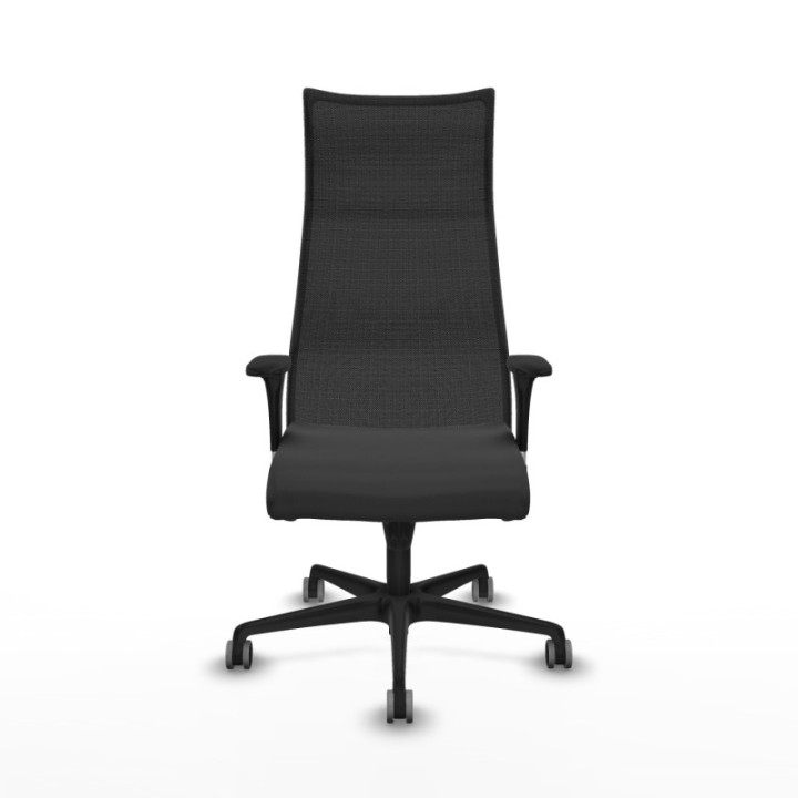 Albacete malla XL sincro malla negra similpiel gris oscuro brazos 1D base nailon ruedas 65mm engomadas