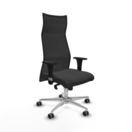 Albacete malla XL sincro malla negra similpiel gris oscuro brazos 1D base aluminio ruedas 65mm engomadas