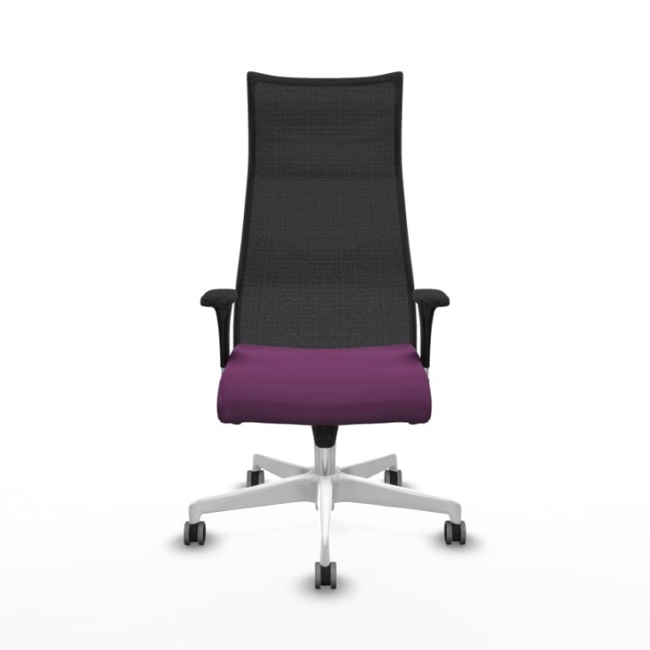 Albacete malla XL sincro malla negra similpiel morado brazos 1D base blanca ruedas 65mm engomadas