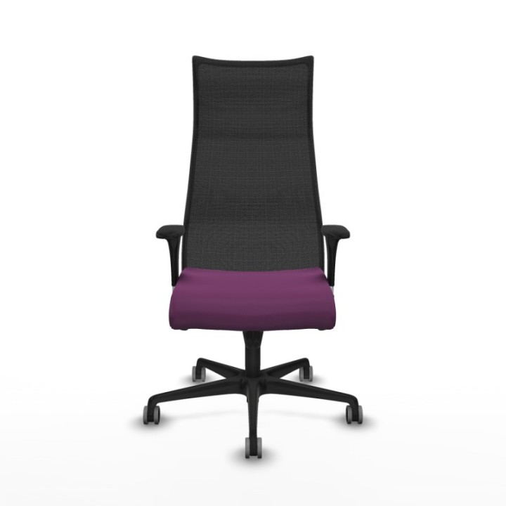 Albacete malla XL sincro malla negra similpiel morado brazos 1D base nailon ruedas 65mm engomadas