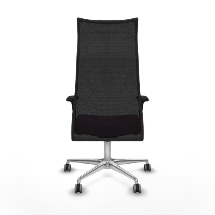 Albacete malla XL sincro malla negra similpiel morado brazos 1D base aluminio ruedas 65mm engomadas