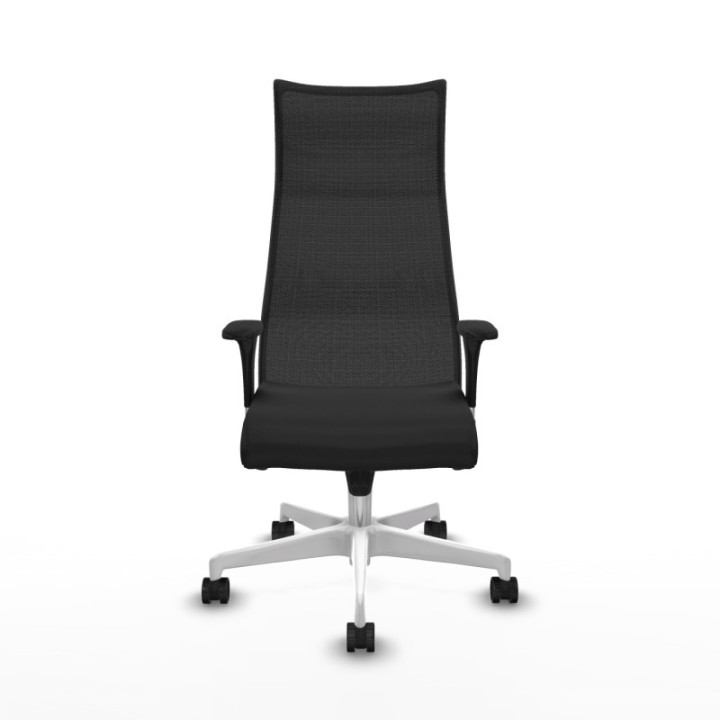 Albacete malla XL sincro malla negra similpiel negro brazos 1D base blanca ruedas 65mm nailon