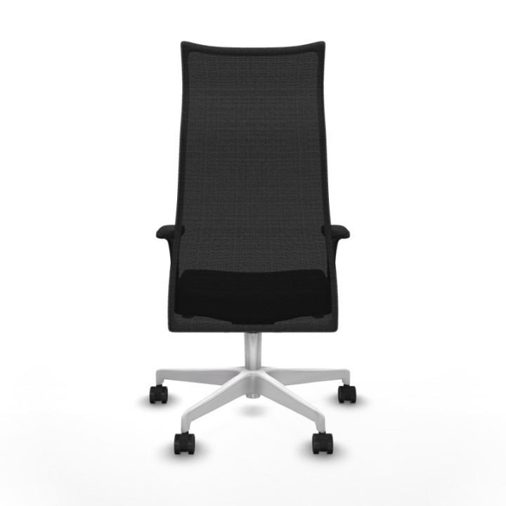 Albacete malla XL sincro malla negra similpiel negro brazos 1D base blanca ruedas 65mm nailon