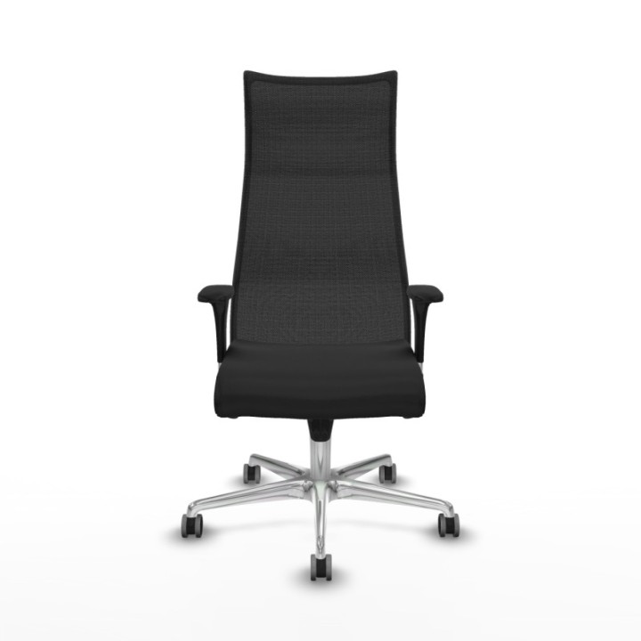 Albacete malla XL sincro malla negra similpiel negro brazos 1D base aluminio ruedas 65mm engomadas