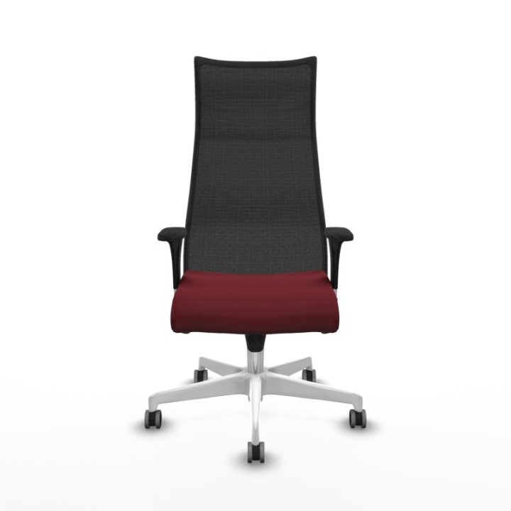 Albacete malla XL sincro malla negra similpiel granate brazos 1D base blanca ruedas 65mm engomadas