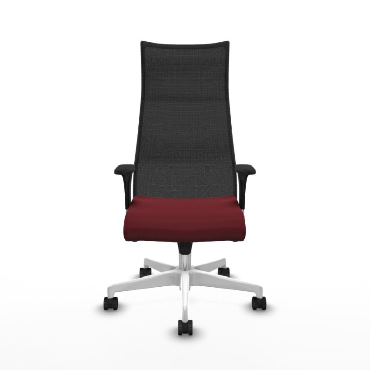 Albacete malla XL sincro malla negra similpiel granate brazos 1D base blanca ruedas 65mm nailon