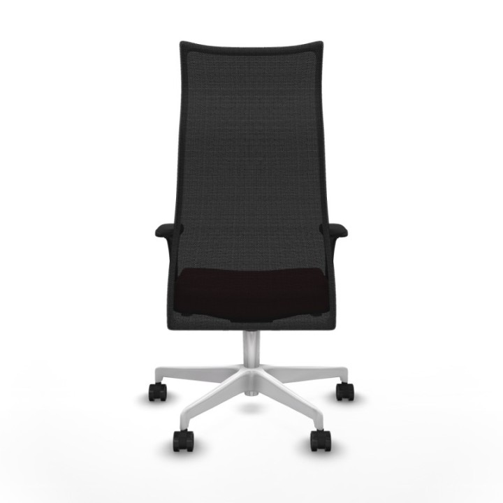 Albacete malla XL sincro malla negra similpiel granate brazos 1D base blanca ruedas 65mm nailon