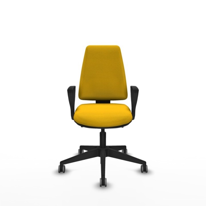 Elche AS bali amarillo brazos fijos base piramidal ruedas engomadas 65mm