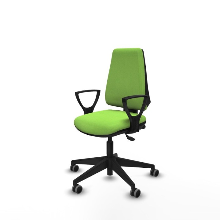 Elche AS bali pistacho brazos fijos base piramidal ruedas engomadas 65mm