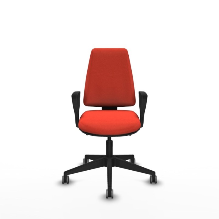 Elche AS bali naranja oscuro brazos fijos base piramidal ruedas engomadas 65mm