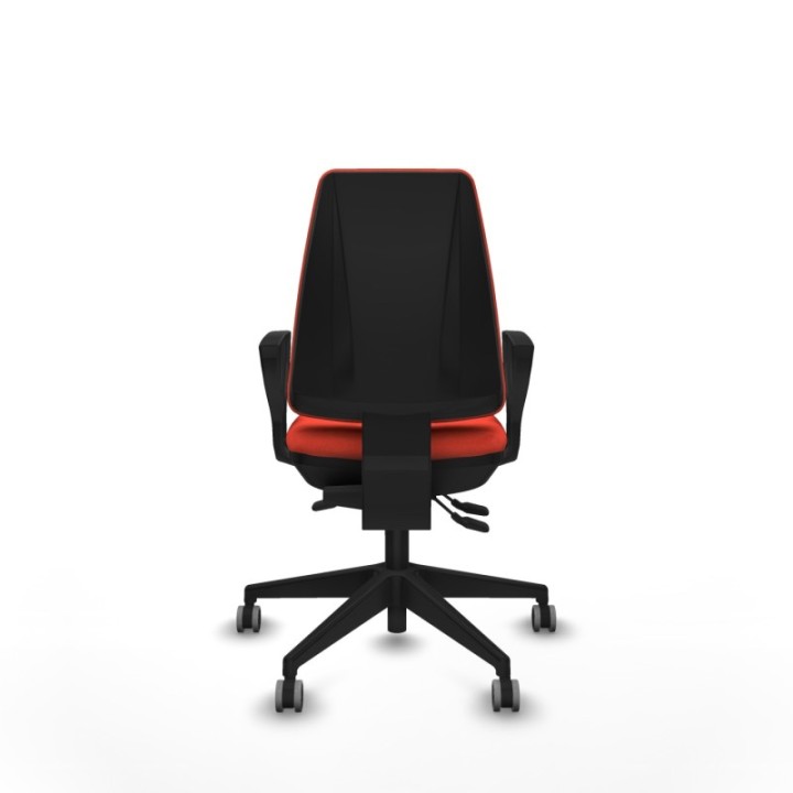 Elche AS bali naranja oscuro brazos fijos base piramidal ruedas engomadas 65mm