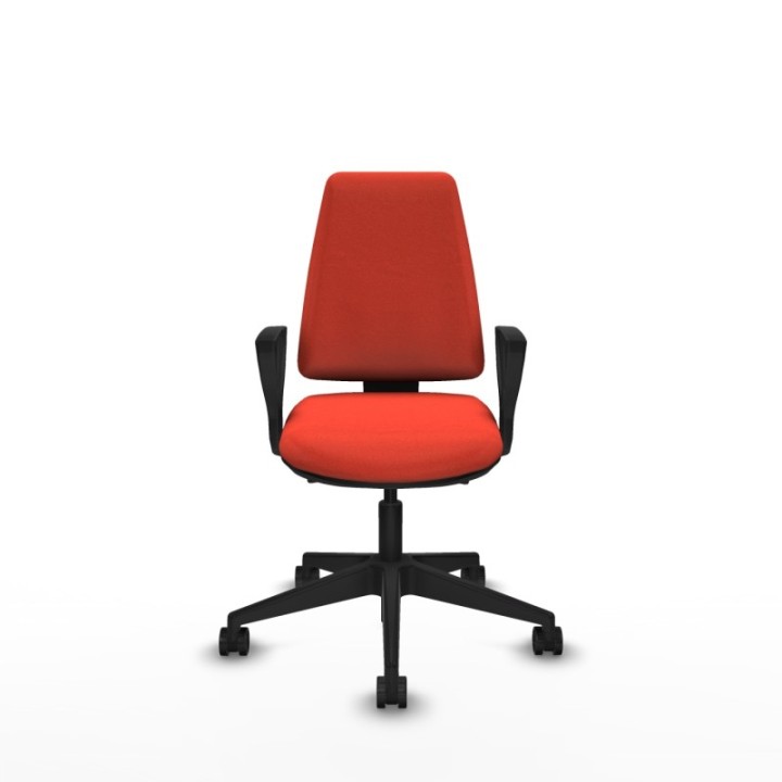 Elche AS bali naranja oscuro brazos fijos base piramidal ruedas nailon 65mm